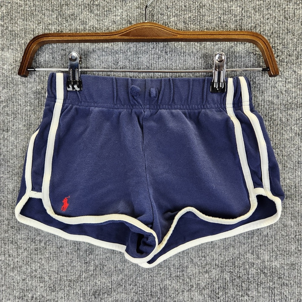 Polo Ralph Lauren Shorts Girls Medium Navy Blue Sports Logo Pony 8-10 Years